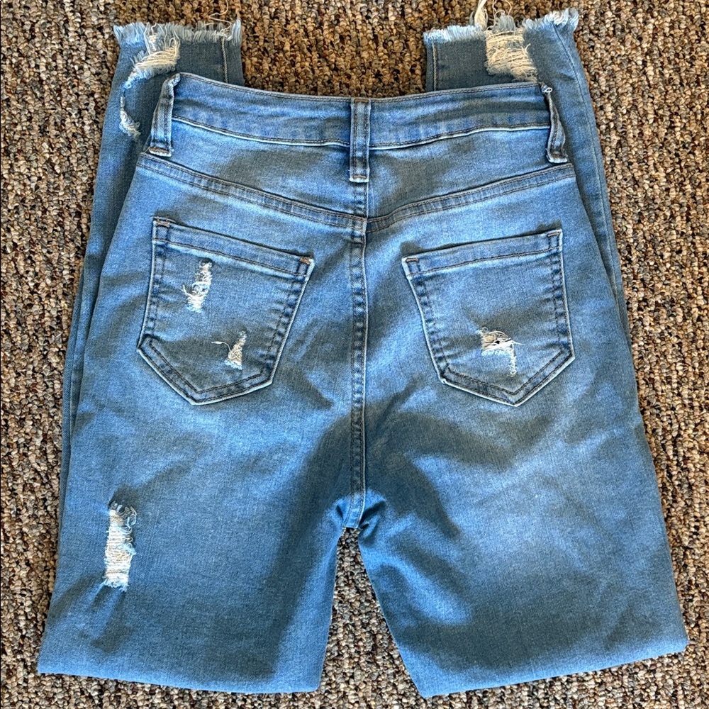 Fashion Nova Light Blue distressed Denim Jeans size 3